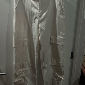 Zara women’s metallic white cargo pants